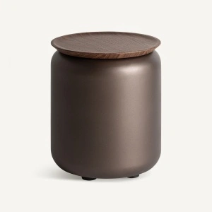 Masuta laterala multicolora, rotunda, din placaj si MDF, 45x45x52 cm, BUGDORF