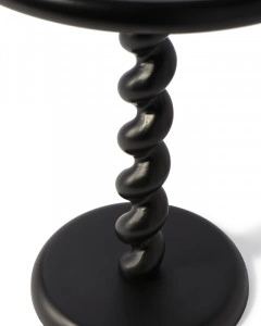 Măsuță laterală neagră, din metal, 46x46x56 cm, TWISTER