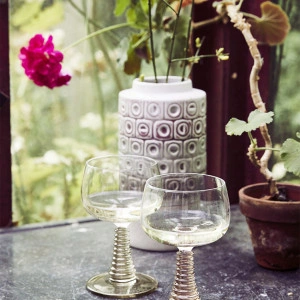Pahar de vin verde/transparent, din sticlă, 275 ml - Img 2