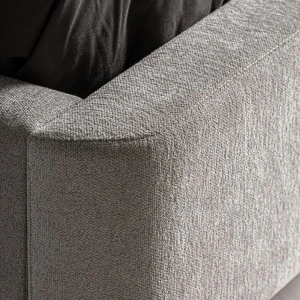 Pat bej, din textil si lemn de pin, 225x220x116 cm, KYOTO
