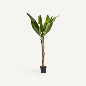 Plantă artificială bananier, cu ghiveci, din poliester, 60x60x165 cm, BANANERA
