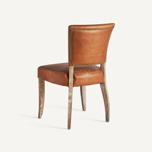 Scaun dining maro, din piele și lemn de mesteacăn, 52x64x88 cm, TOLLA - Img 5
