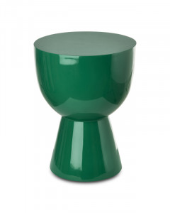 Taburet rotund, verde închis, din poliester, 35,5x46 cm, TIP TAP