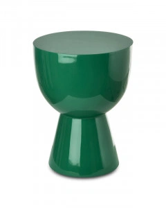 Taburet rotund, verde închis, din poliester, 35,5x46 cm, TIP TAP