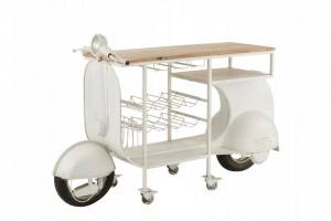 Bar tip Scooter din Metal/Lemn de mango Alb (1500)