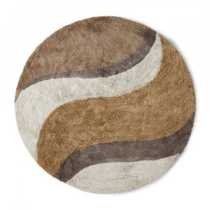 Covoraș de baie multicolor, din bumbac, (Ø120CM), NATURAL WAVES