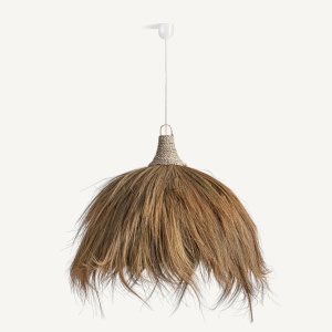 Lustra maro din fibra naturala, stil boho, 80 x 80 x 90 cm, BAYLE