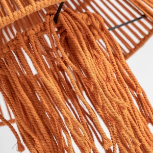 Lustra portocalie din bumbac, stil boho, 50 x 50 x 70 cm, CORAL