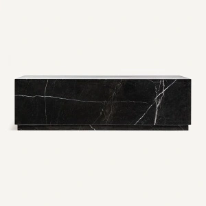 Masa de cafea neagra, din marmura, 120x60x35 cm, LAIZ