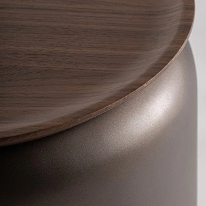 Masuta laterala multicolora, rotunda, din placaj si MDF, 45x45x52 cm, BUGDORF