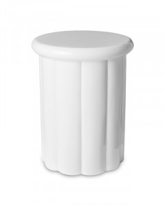 Taburet alb, din poliester, 35,5x35,5x46,5 cm, ROMAN