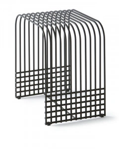 Taburet negru din metal, 30,8x41,8x44,4 cm, DROP MIDDLE
