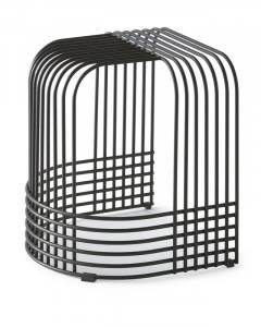 Taburet negru din metal, 39,8x41,8x44,4 cm, DROP END