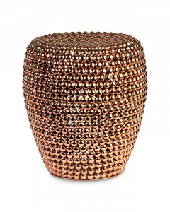 Taburet rotund cupru din metal, 40x40x46 cm, DOT