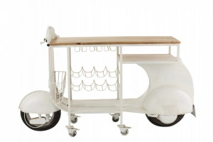Bar tip Scooter din Metal/Lemn de mango Alb (1500) - Img 2