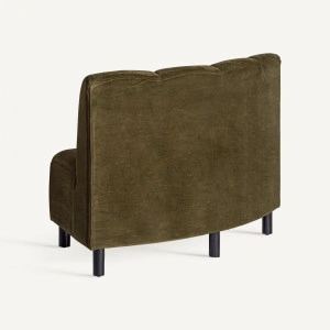 Canapea modulară verde, din catifea, 180x72x86 cm, SHUL - Img 3