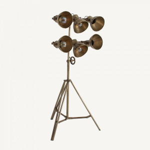 Lampadar cu 6 becuri, auriu antic, din fier, 140 cm, OTTAWA
