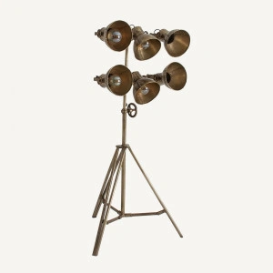 Lampadar cu 6 becuri, auriu antic, din fier, 140 cm, OTTAWA