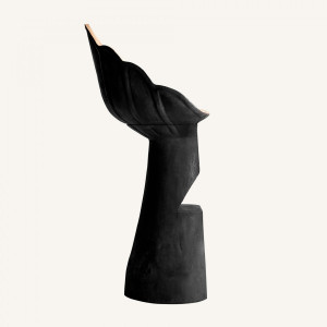 Scaun de bar negru/natur, din lemn de suar, 50x46x112 cm, HOJA - Img 3