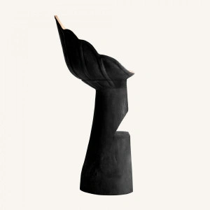 Scaun de bar negru/natur, din lemn de suar, 50x46x112 cm, HOJA - Img 3