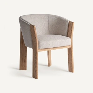 Scaun dining alb inchis, din lemn de stejar si poliester, 62x62x75 cm, NARA