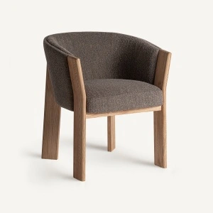 Scaun dining maro, din lemn de stejar si poliester, 62x63x75 cm, NARA