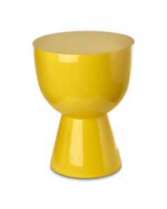 Taburet rotund, galben, din poliester, 35,5x46 cm, TIP TAP