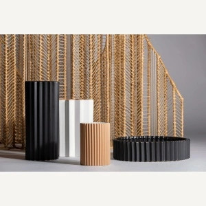 Vaza maro deschis, din ceramica, 15x14x20 cm, PLISSE