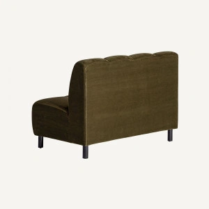 Canapea modulară verde, din catifea, 180x72x86 cm, SHUL - Img 4