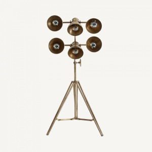 Lampadar cu 6 becuri, auriu antic, din fier, 140 cm, OTTAWA