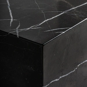 Masa de cafea neagra, din marmura, 120x60x35 cm, LAIZ