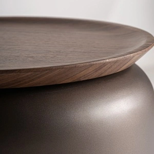 Masuta laterala multicolora, rotunda, din placaj si MDF, 45x45x52 cm, BUGDORF