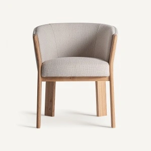 Scaun dining alb inchis, din lemn de stejar si poliester, 62x62x75 cm, NARA