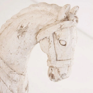 Sculptură alb antic din rășină, cal, 80x20x83 cm, CABALLO