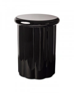 Taburet negru, din poliester, 35,5x35,5x46,5 cm, ROMAN