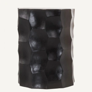 Taburet negru/natur, din lemn de suar, 35x35x44 cm, LESOTO