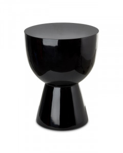 Taburet rotund, negru, din poliester, 35,5x46 cm, TIP TAP