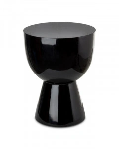 Taburet rotund, negru, din poliester, 35,5x46 cm, TIP TAP