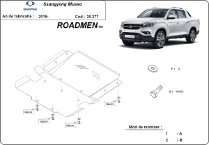 Ssangyong Musso Grand 2018-2025 (radiator, Motor) Scut motor din tablă de oțel