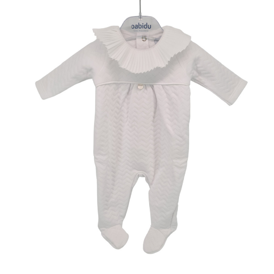 Combinezon Zig Zag alb Babidu