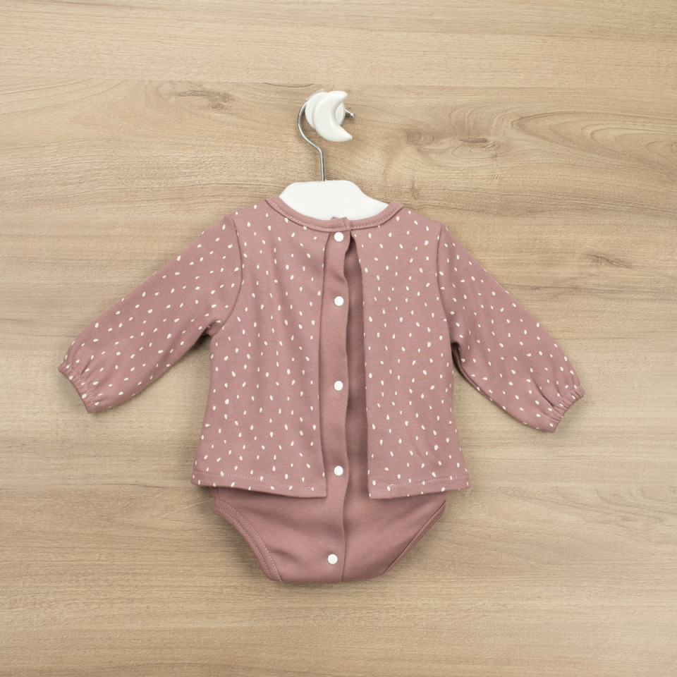 Body rochita cu maneca lunga maro cu buline Babidu
