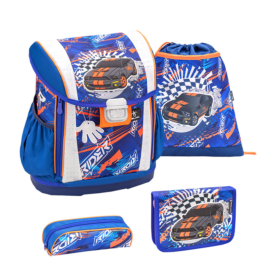 Ghiozdan scoala echipat Belmil Customize me - Masina de curse