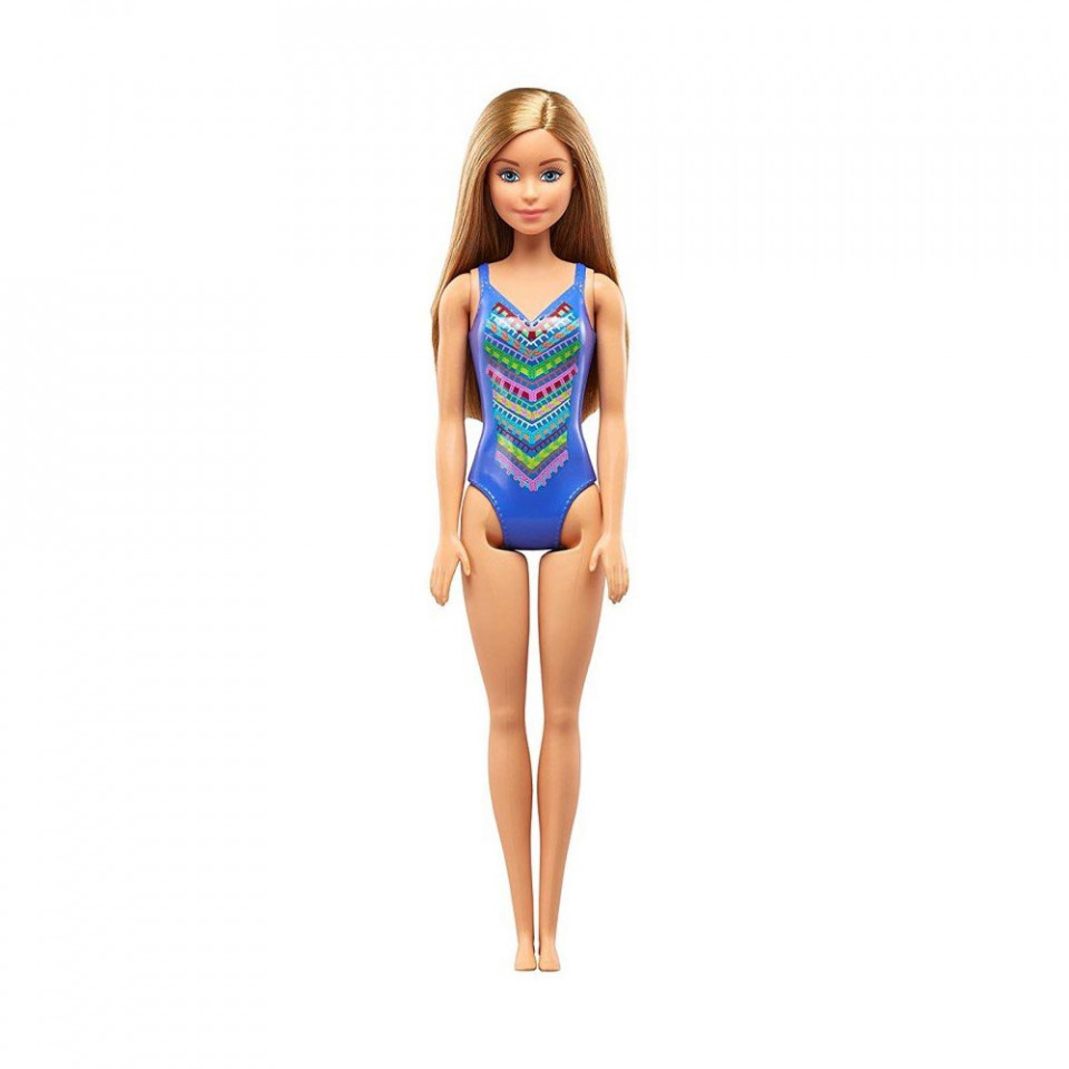 Papusa Barbie in costum de baie mov