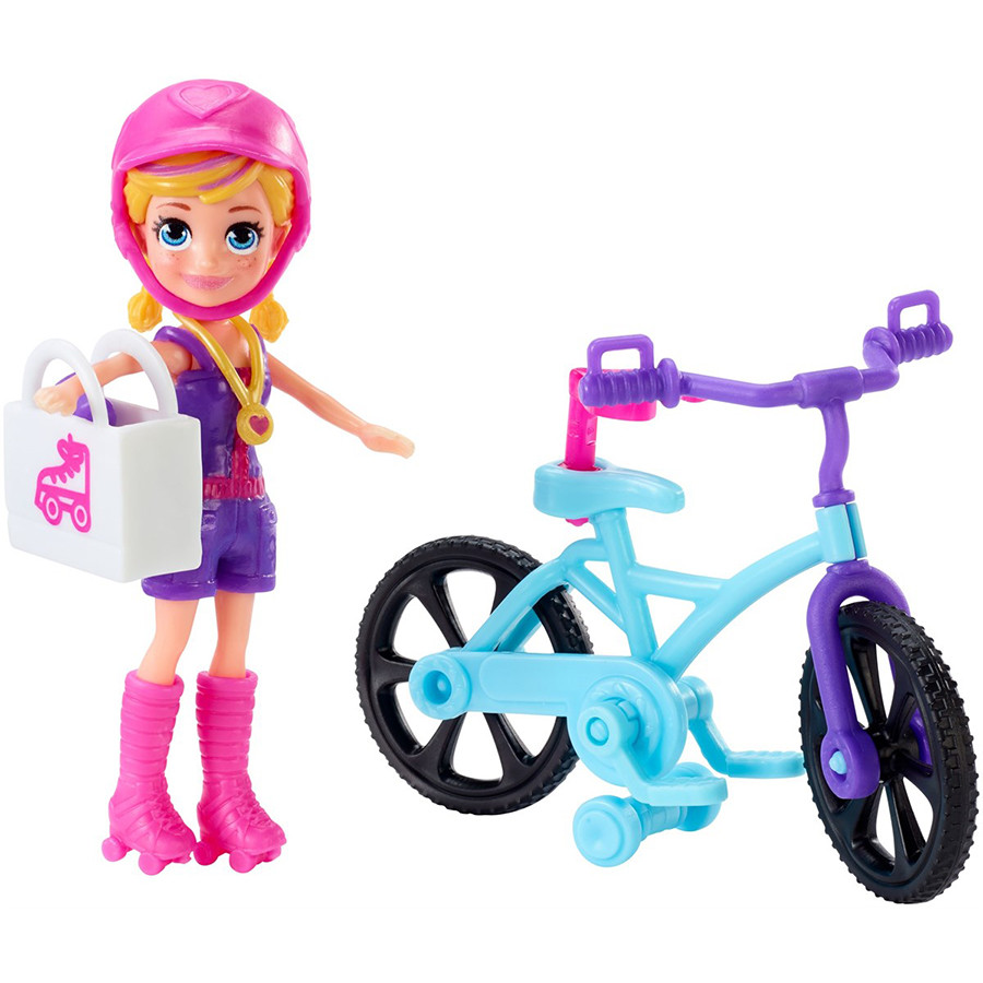 Set de joaca Polly Pocket - Polly si bicicleta