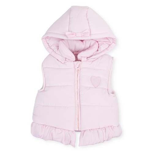 Vesta iarna roz cu gluga si falduri Tutto Piccolo