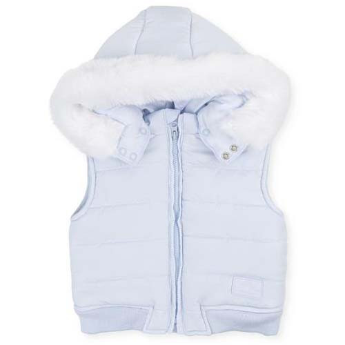 Vesta iarna bleu cu gluga si blana Tutto Piccolo