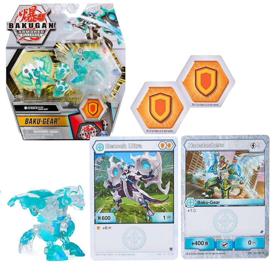 Set Bakugan Armored Alliance Baku-Gear figurina Eenoch Ultra alb