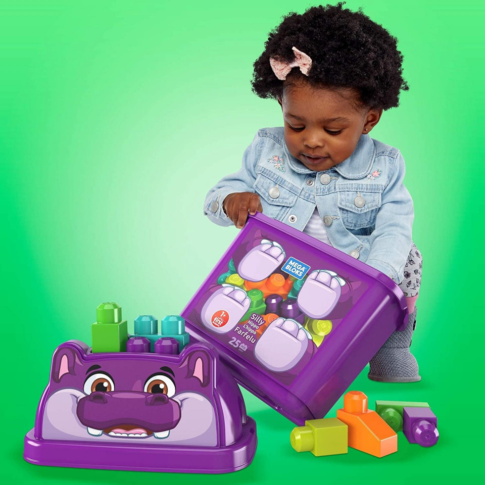Set constructie 25 piese Mega Bloks Fisher Price - Hipopotamul aiurit