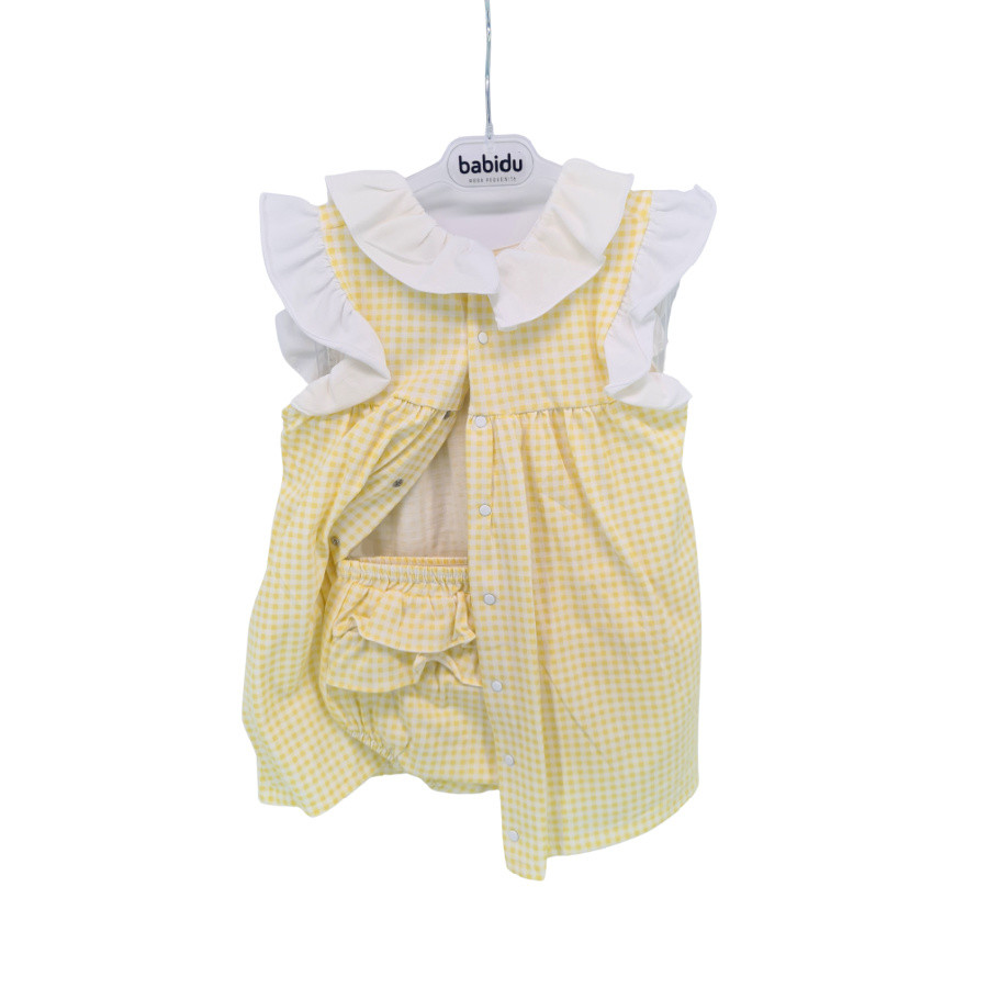 Set rochita si pantalonasi galbeni Babidu