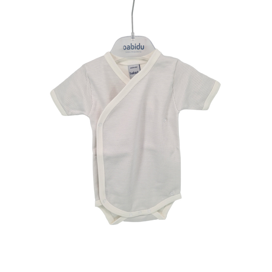 Body cu maneca scurta si dungi gri Babidu